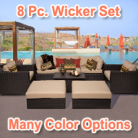 Premium 8 Piece Outdoor Wicker Patio Furniture Set