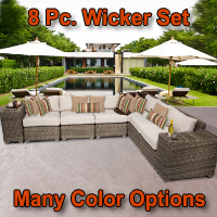 Regal 8 Piece Outdoor Wicker Patio Furniture Set