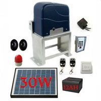Complete 3/4 HP Gate Opening Kit w/ 30W Solar & Charger Controller