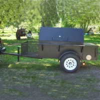 11' Custom BBQ Reverse Flow Barbecue Smoker With Trailer
