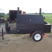 11' Custom BBQ Reverse Flow Barbecue Smoker With Trailer