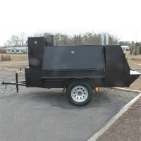 13' Custom BBQ Reverse Flow Barbecue Smoker With Trailer