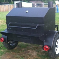 6' Custom BBQ Reverse Flow Barbecue Smoker With Trailer