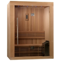 Sundsvall 2-3 Person Traditional Steam Sauna - Canadian Red Cedar with Built in FM Radio and Bluetooth Connection