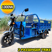 Electric Powered Cargo Truck 1000 Watt Motorized Scooter Moped Truck 3 Wheel Trike Bicycle Scooter - BLUE