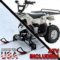 110cc Badger Utility 4 Stroke Fully Auto AtSki Quad Snowmobile