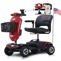 Foldable Mobility Scooter Travel Transformer 300 Watt 24v Electric Powered Four Wheeled Scooter