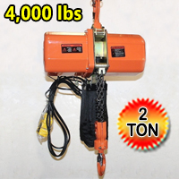 2 Ton Electric Chain Hoist 4000 LB Electric Crane Hoist 2 Ton 230V Single Phase