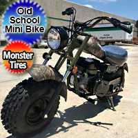 Offroad Old School Mini Bike Trail 200cc 6.5 HP With Monster Oversized Tires