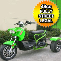 49cc Mean Dogg Trike Scooter Gas Moped - Brand New