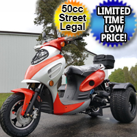 Brand New 50cc Demon Trike Scooter