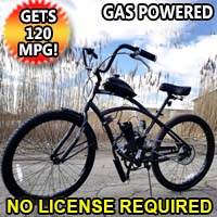 80cc Gas Bike Dewey Bicycle With Engine & Stretch Street Cruiser Bike Motorized Motor Bike
