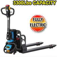 Fully Electric Pallet Jack 3300Lbs Capacity 45" x 21" Fork - A-1021