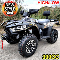 New Style MSA 300cc 4x4 Atv Fully Automatic High/Low  Four Stroke Quad - BigHorn 300 High/Low - Camo