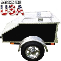Motorcycle/Car Pull Behind Trailer 48" X 28" X 19" Aluminum Black Plate Enclosed Motorcycle / Car Trailer