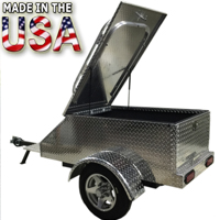 Motorcycle/Car Pull Behind Trailer 60" X 28" X 19" Aluminum Diamond Plate Enclosed Motorcycle / Car Trailer