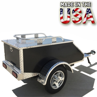 Motorcycle/Car Pull Behind Trailer 60" X 28" X 19" Aluminum Black Plate Enclosed Motorcycle / Car Trailer