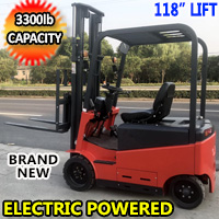 Tuff Lift 4-Wheel Electric Forklift 3300lbs Cap. 118" Lifting - CPD-15FE
