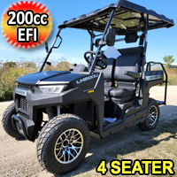 Crossfire Gas Golf Cart EFI UTV 200cc 4 Seater Utility Vehicle - CROSSFIRE 200 EFI - Black