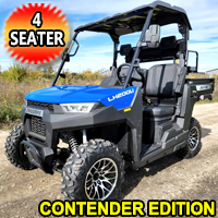 200cc Crossfire UTV Gas Golf Cart With Rear Flip Seat & Dump Bed - Contender Edition - Blue
