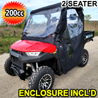 200cc 2 Seater Crossfire UTV Gas Golf Cart With Rear Flip Seat & Dump Bed - Enclosure Edition