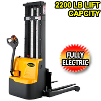 Fully Powered Straddle Stacker 2200lbs Capacity 98" - 118" Lifting Height - CTD10RE