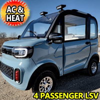 Electric Golf Car 4 Seater Small LSV Low Speed Vehicle Golf Cart 4 Seater 60v Coco Coupe Scooter Car With AC & Heat - Blue Gray