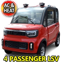 Four Passenger Electric Golf Car Small LSV Low Speed Vehicle Golf Cart 4 Seater 60v Coco Coupe Scooter Car - Red