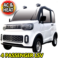 Electric Golf Car 4 Seater Small LSV Low Speed Vehicle Golf Cart 4 Seater 60v Coco Coupe Scooter Car - White