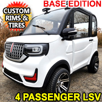 LE Coco Coupe Base Edition Electric Golf Car Small LSV Low Speed Vehicle Golf Cart 4 Seater 60v Scooter Car - White