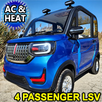 Coco Coupe 60v Electric 4 Seater Golf Cart LSV Scooter Car Royal Dark Blue