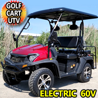 New Electric Golf Cart Hybrid UTV HJS 60v Electric EV5 UTV Utility Vehicle - Red