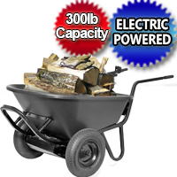 Heavy Duty Electric Powered Motorized Wheelbarrow - 6cu Feet- 300lb Capacity