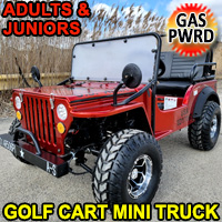 Golf Cart Gas Mini Truck ELITE Edition - Lifted With Custom Rims And Fender Flares