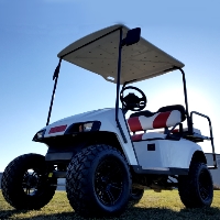 EZ GO Gas TXT Golf Cart Lifted With Rear Flip and Custom Rims & Tires