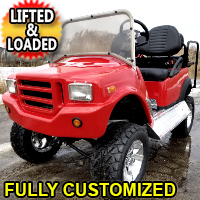 F250 48v Electric Golf Cart Fully Customized 4 Seater With Utility Bed Fully Loaded