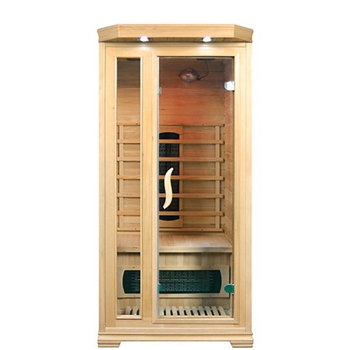 Sauna infrarroja,Doble capa Canadian Hemlock Wood Build Saunas infrarrojos  para el hogar,Sauna casera baja EMF 800W