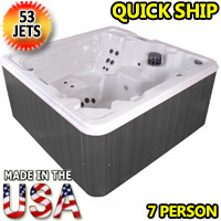 7 Person Hot Tub Spa With Lounger w/ 53 Therapeutic Jets - GSI-7