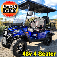 48V Electric Golf Cart 4 Seater Renegade Edition Utility Golf UTV - Blue