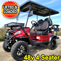 48V Electric Golf Cart 4 Seater Lifted Renegade Edition Utility Golf UTV - Red