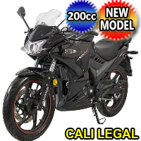 Lifan KPR 200cc Motorcycle Street Legal Scooter Moped with 6 Speed Manual Trans & 17" Alloy Wheels - Cali Legal