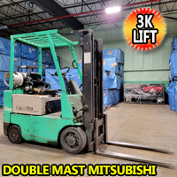 Mitsubishi Forklift 3,000k Lift Cap. Heavy Duty Propane Forklift With 7.027 Hrs.