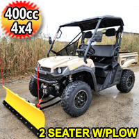 400cc 4x4 UTV 2 Seater With Snow Plow T-BOSS 410 Gas Golf Cart ATV Utility Vehicle 25.5HP 2WD/4WD