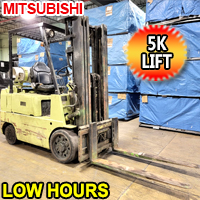 Mitsubishi Forklift 5,000 Lift Cap. Heavy Duty Propane Forklift With 1,350 Hrs