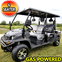 Gas Golf Cart 6 Seater GVX Limo EFI Utility Vehicle Six Passenger UTV 2WD/4WD - CAZADOR LIMO 400cc - BLACK