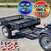 Motorcycle Pull Behind Trailer Cargo Utility Trailer With Sides - Made In The USA