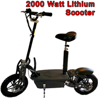 48V 2000W Super Brushless Lithium Stand Up/Sit Down Folding Electric Scooter