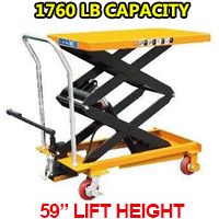 Double Scissor Lift Table - 59" Lifting Height - 1760 lbs Lift Capacity - SPS800