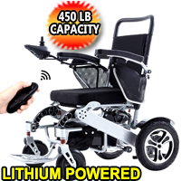 Electric Folding Wheelchair With Remote Control & Lithium Battery - Lightweight Aluminum Alloy Frame - Spirit Mover
