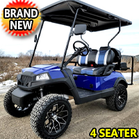 Terminator 48v Electric Golf Cart Four Seater BRAND NEW - Massive Rims/Tires Flip Seat & Optionally Fully Loaded - Blue Body/Blue Seats